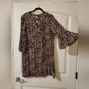 a.n.a Leopard Dress with Keyhole Details